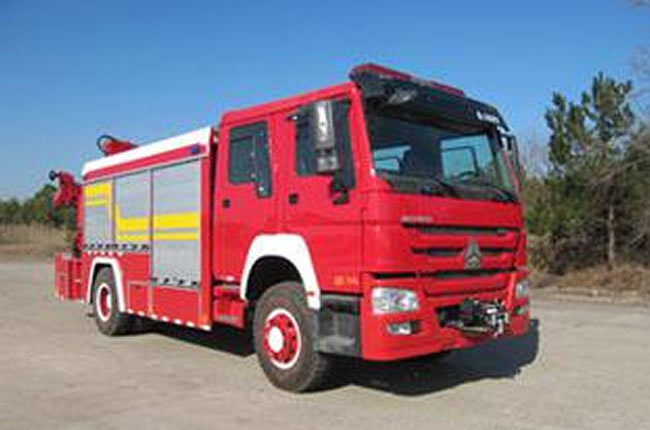 汉江HXF5150TXFJY80型抢险救援消防车侧面图片